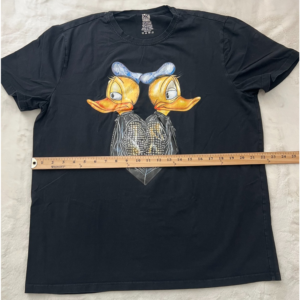 Xray Donald Duck Daisy Duck Graphic T Shirt Mens 3XL Artwork Black Tee Rare - Picture 3 of 6